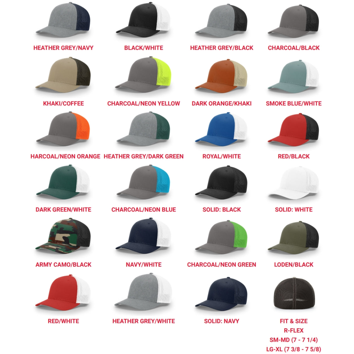 Custom Richardson 110 R-Flex Trucker Mesh Fitted Cap